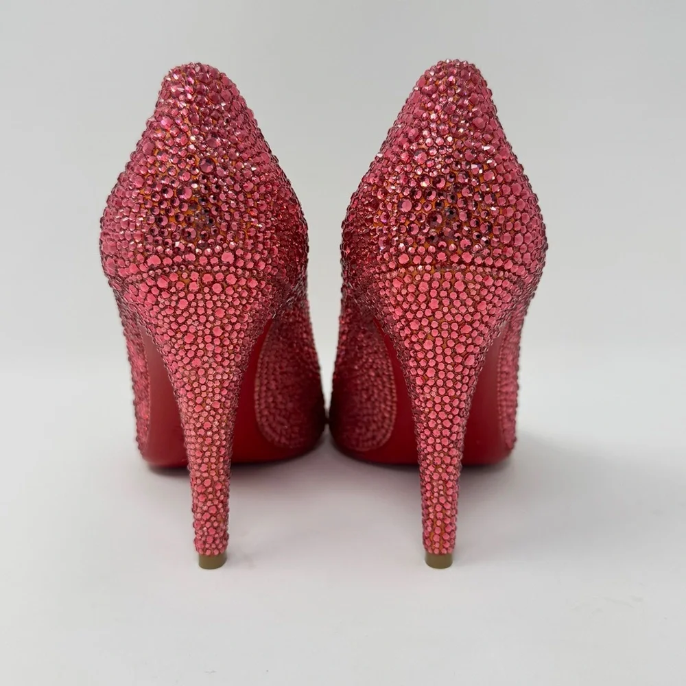 Christian Louboutin Ron Ron Pink/Coral Custom Strass Heels size 37